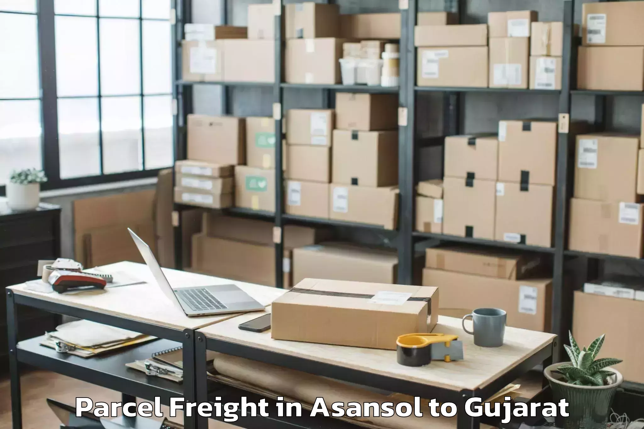 Book Your Asansol to Kadi Parcel Freight Today